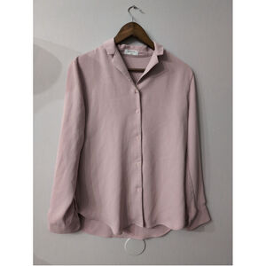 Aritzia Babaton Button Down Shirt Women Sz XS Rose Gold/ Pink Casual Office